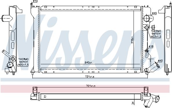 Nissens 696790 - Radiateur, refroidissement du moteur cwaw.fr