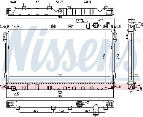 Nissens 68559 - Radiateur, refroidissement du moteur cwaw.fr