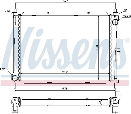 Nissens 68729 - Radiateur, refroidissement du moteur cwaw.fr