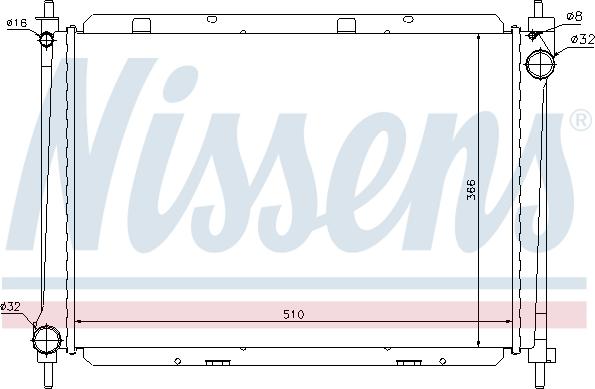 Nissens 68722 - Radiateur, refroidissement du moteur cwaw.fr