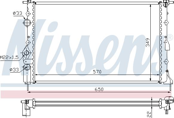 Nissens 693356 - Radiateur, refroidissement du moteur cwaw.fr