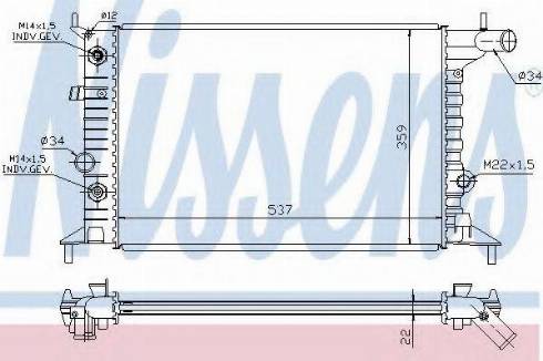 Nissens 63069A - Radiateur, refroidissement du moteur cwaw.fr