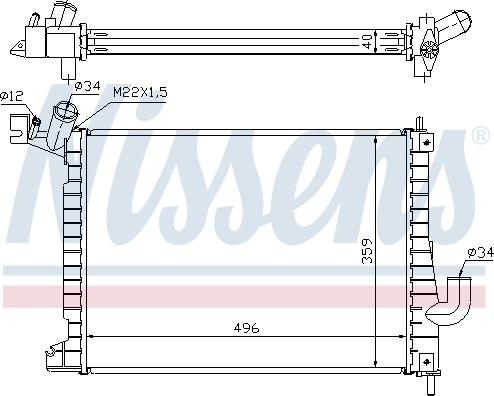 Nissens 691308 - Radiateur, refroidissement du moteur cwaw.fr