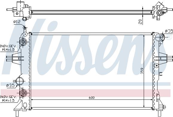 Nissens 695855 - Radiateur, refroidissement du moteur cwaw.fr