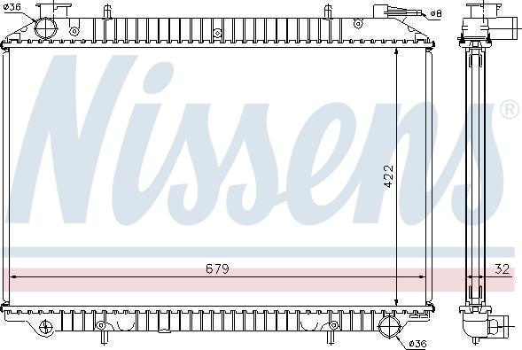 Nissens 62908A - Radiateur, refroidissement du moteur cwaw.fr