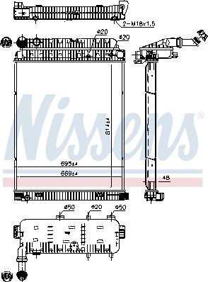 Nissens 62648 - Radiateur, refroidissement du moteur cwaw.fr