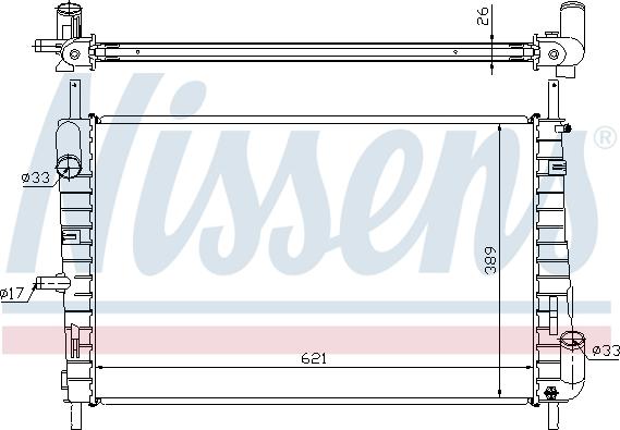 Nissens 62025A - Radiateur, refroidissement du moteur cwaw.fr