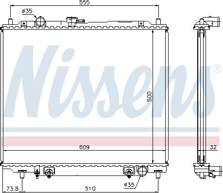 Nissens 62853 - Radiateur, refroidissement du moteur cwaw.fr