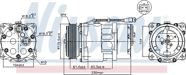 Nissens 89055 - Compresseur, climatisation cwaw.fr