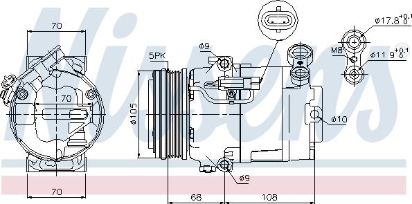 Nissens 89050 - Compresseur, climatisation cwaw.fr