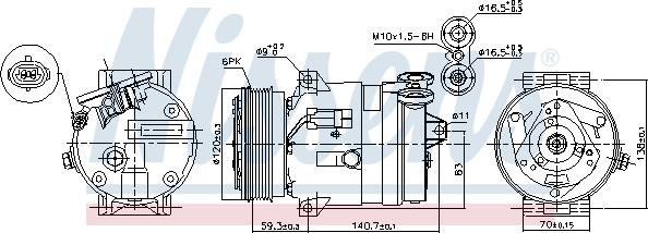 Nissens 89057 - Compresseur, climatisation cwaw.fr