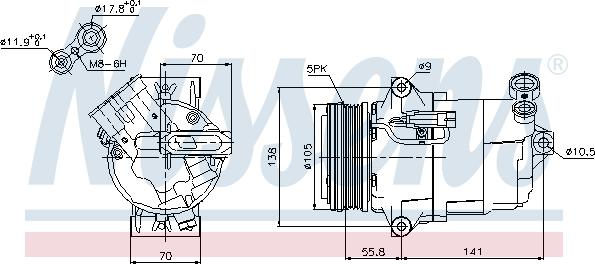 Nissens 89038 - Compresseur, climatisation cwaw.fr