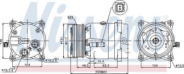 Nissens 89122 - Compresseur, climatisation cwaw.fr