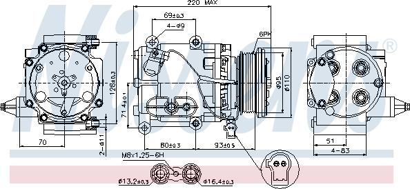 Nissens 89228 - Compresseur, climatisation cwaw.fr