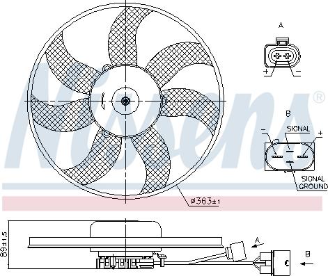 Nissens 850021 - Ventilateur, refroidissement du moteur cwaw.fr