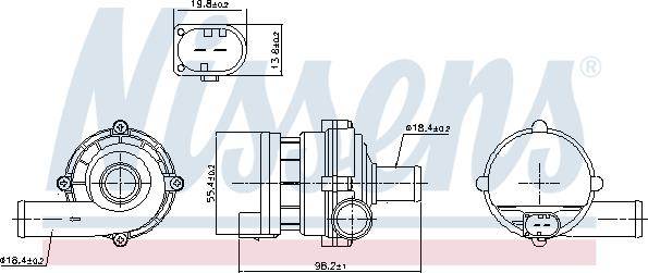 Nissens 832169 - Pompe à eau additionnelle cwaw.fr