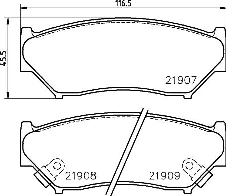 Nisshinbo NP9005 - Kit de plaquettes de frein, frein à disque cwaw.fr