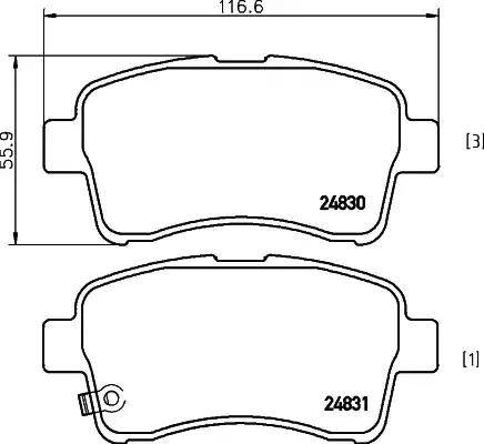 HELLA T1889 - Kit de plaquettes de frein, frein à disque cwaw.fr