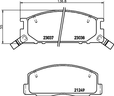 Nisshinbo NP1096 - Kit de plaquettes de frein, frein à disque cwaw.fr