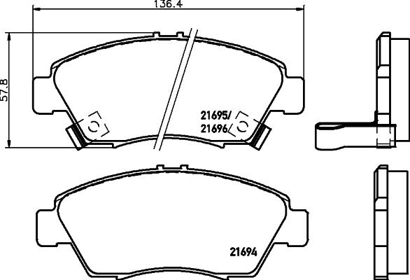 Nisshinbo NP8005 - Kit de plaquettes de frein, frein à disque cwaw.fr