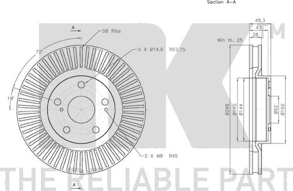 NK 3145117 - Disque de frein cwaw.fr