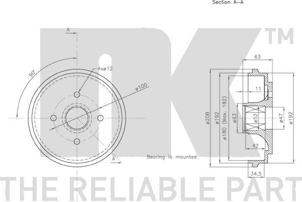 NK 255210 - Tambour de frein cwaw.fr