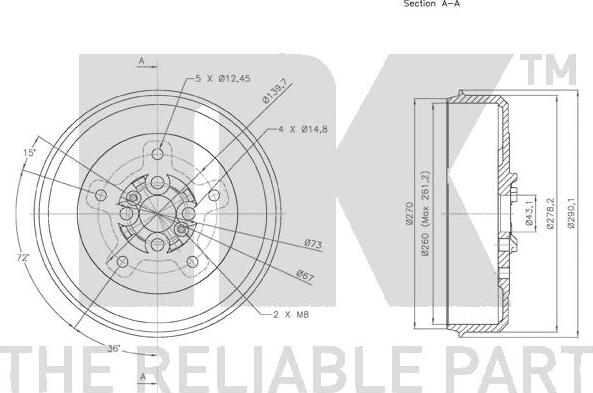 NK 253507 - Tambour de frein cwaw.fr