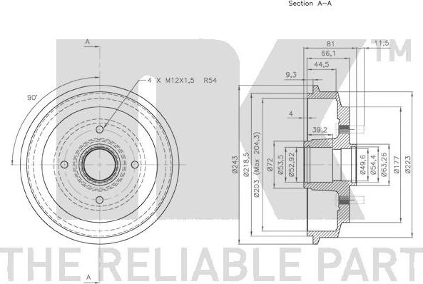 NK 252535 - Tambour de frein cwaw.fr