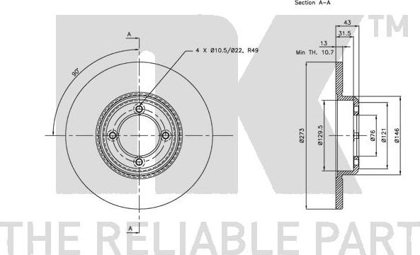 NK 209906 - Disque de frein cwaw.fr