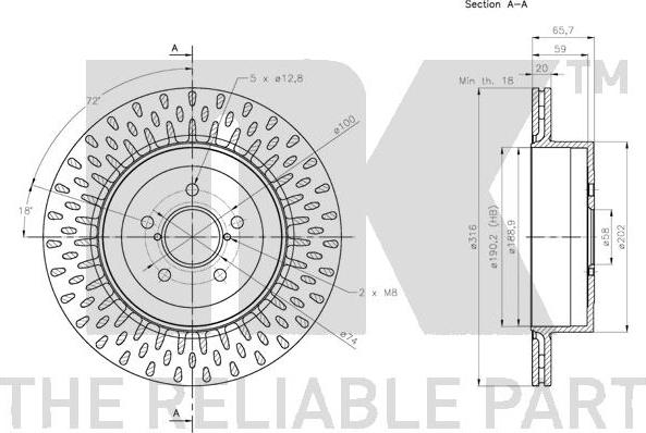 NK 204423 - Disque de frein cwaw.fr