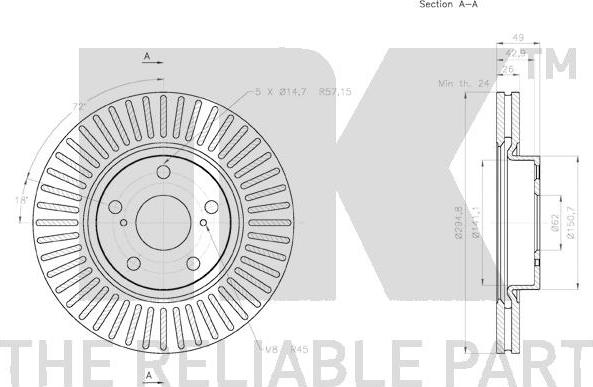 NK 3145125 - Disque de frein cwaw.fr