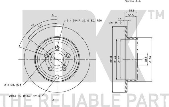 NK 314589 - Disque de frein cwaw.fr