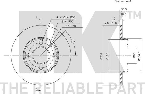 NK 314754 - Disque de frein cwaw.fr