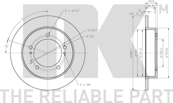 NK 205230 - Disque de frein cwaw.fr