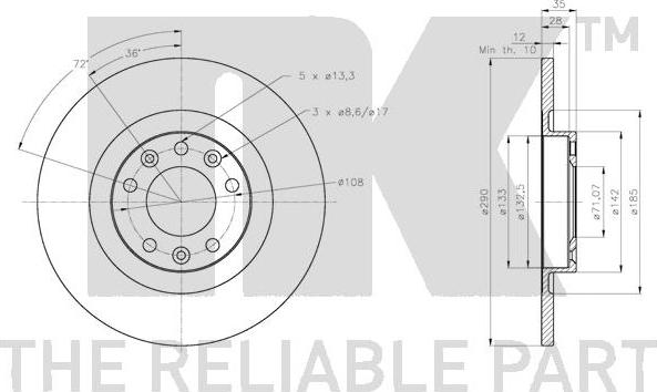 NK 201957 - Disque de frein cwaw.fr