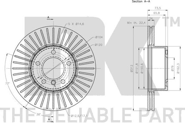 NK 201582 - Disque de frein cwaw.fr