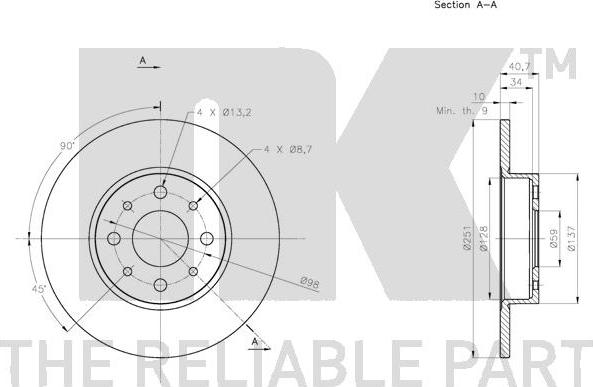 NK 311028 - Disque de frein cwaw.fr