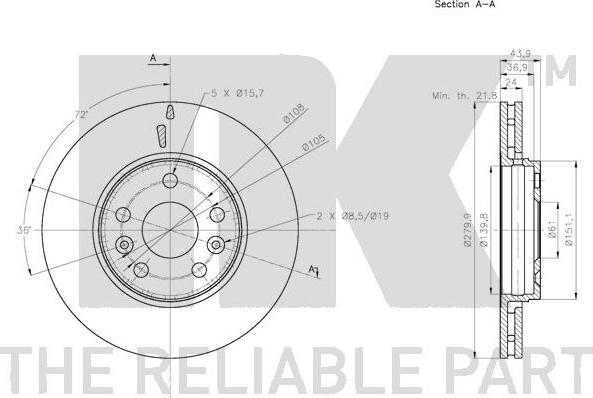 NK 313974 - Disque de frein cwaw.fr