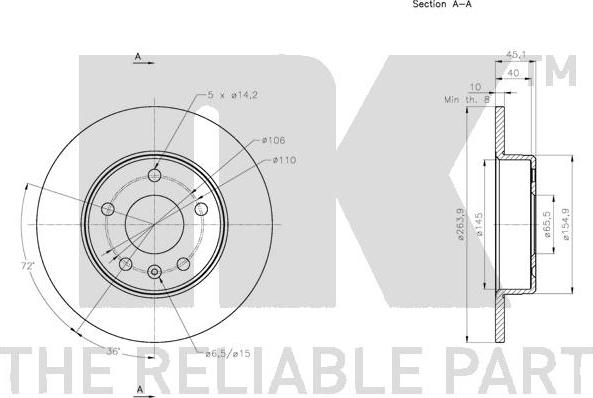 NK 203674 - Disque de frein cwaw.fr