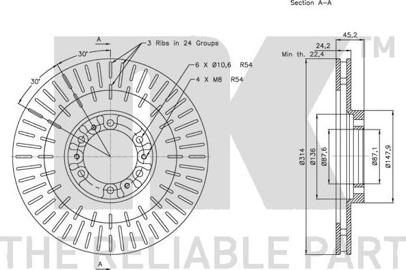 NK 203044 - Disque de frein cwaw.fr