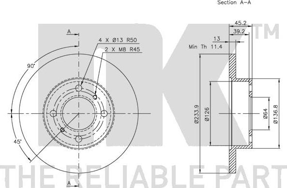 NK 203018 - Disque de frein cwaw.fr