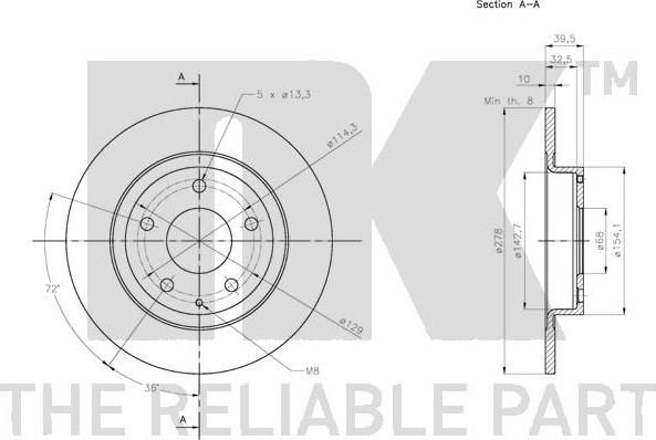 NK 203280 - Disque de frein cwaw.fr