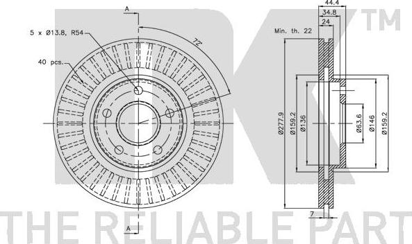 NK 202555 - Disque de frein cwaw.fr