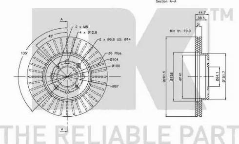 NK 312614 - Disque de frein cwaw.fr