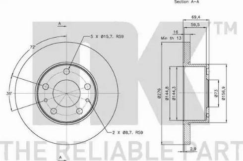 NK 312346 - Disque de frein cwaw.fr