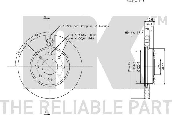 NK 202343 - Disque de frein cwaw.fr