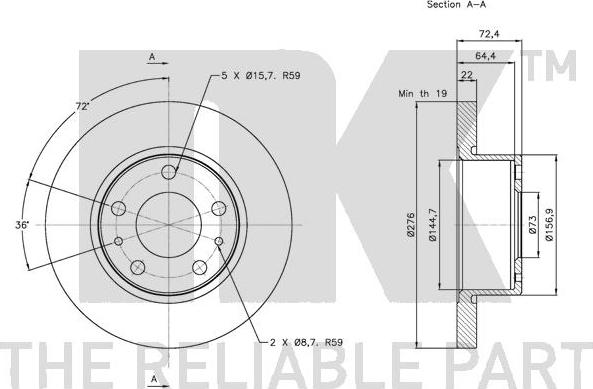 NK 202347 - Disque de frein cwaw.fr