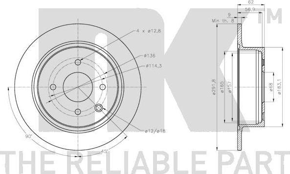 NK 312284 - Disque de frein cwaw.fr