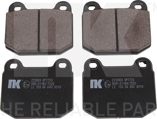 NK 229903 - Kit de plaquettes de frein, frein à disque cwaw.fr