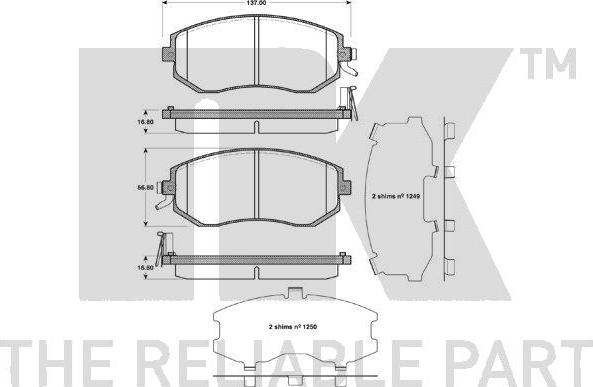 NK 224416 - Kit de plaquettes de frein, frein à disque cwaw.fr